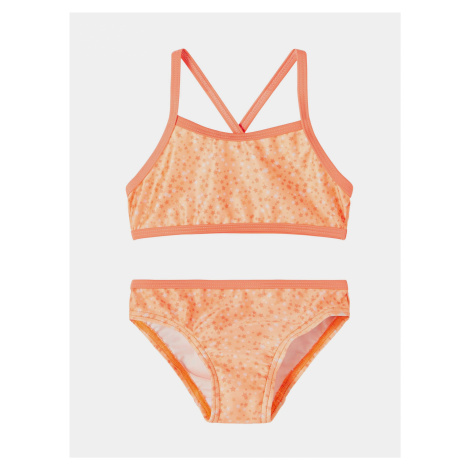 Oranžové holčičí vzorované dvoudílné plavky name it Felisia