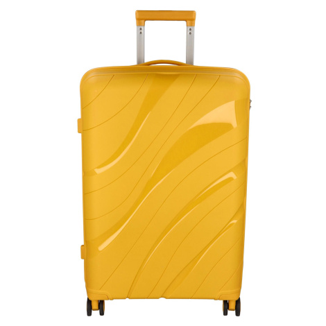 Cestovní plastový kufr Voyex velikosti M, žlutý Ormi
