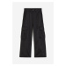 H & M - Široké kalhoty cargo - černá