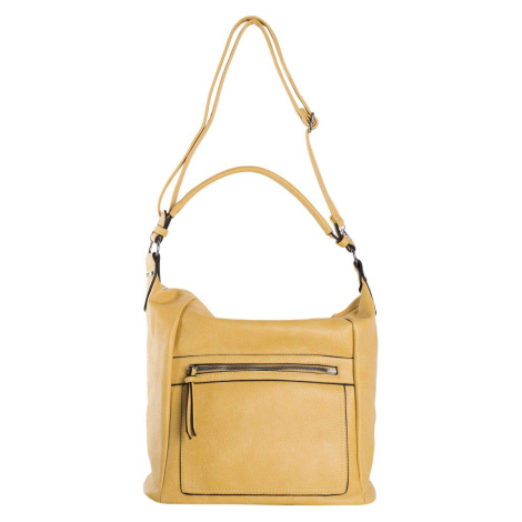 Tmavě žlutá dámská kabelka přes rameno z ekologické kůže Fashionhunters