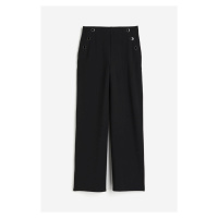 H & M - Široké žerzejové kalhoty - černá