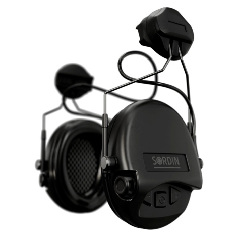 Elektronické chrániče sluchu Supreme Mil-Spec AUX Sordin®, ARC Rail Helmet – Černá