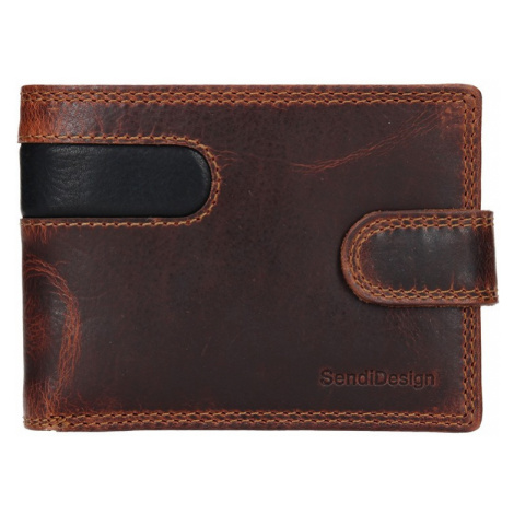 Pánská kožená peněženka SendiDesign Martin - hnědo-černá Sendi Design
