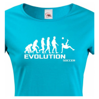 Dámské tričko evoluce fotbalu - ideální dárek pro fotbalistku