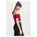 Urban Classics Ladies Cropped Cold Shoulder Smoke Top fire red