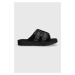 Kožené pantofle UGG Goldencoast Strap Slide pánské, černá barva, 1142730