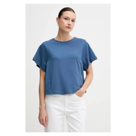 Bavlněné tričko United Colors of Benetton dámské, modrá barva, 3U53D109U