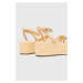 Sandály Tommy Hilfiger ESSENTIAL FLATFORM SANDAL dámské, žlutá barva, na klínku, FW0FW07161