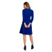 Přiléhavé šaty s vázaným výstřihem modré model 17678117 - STYLOVE