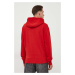 Bavlněná mikina BOSS ORANGE pánská, červená barva, s kapucí, s potiskem, 50487134
