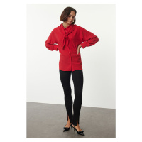 Trendyol Red Shoulder Shawl Detailed Oversize Wide Fit Shirt