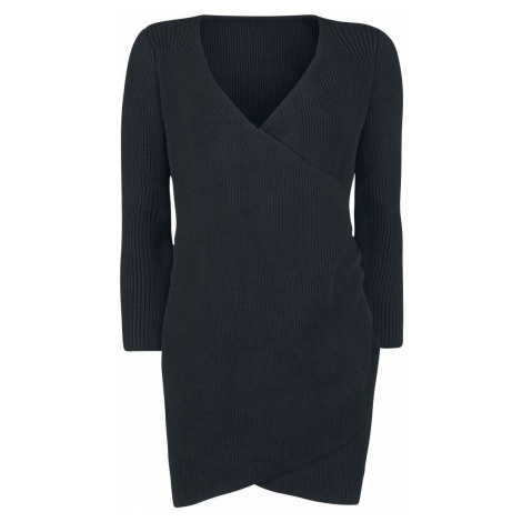 Forplay Pletené zimní asymetrické šaty Šaty černá