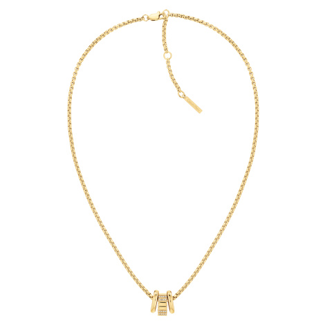 Calvin Klein Moderní pozlacený náhrdelník z oceli s krystaly 35000365