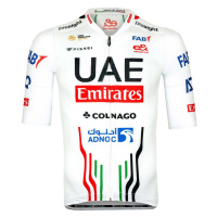 PISSEI Cyklistický dres s krátkým rukávem - UAE TEAM EMIRATES OFFICIAL 2024 - červená/černá/bílá