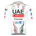 PISSEI Cyklistický dres s krátkým rukávem - UAE TEAM EMIRATES OFFICIAL 2024 - bílá/černá/červená
