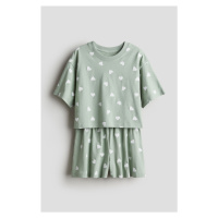 H & M - Bavlněné žerzejové pyžamo - zelená