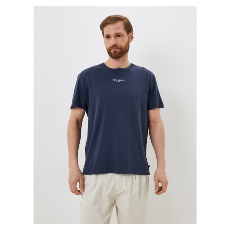 Pepe Jeans pánské modré tričko RAEVON PM508671574 XXL