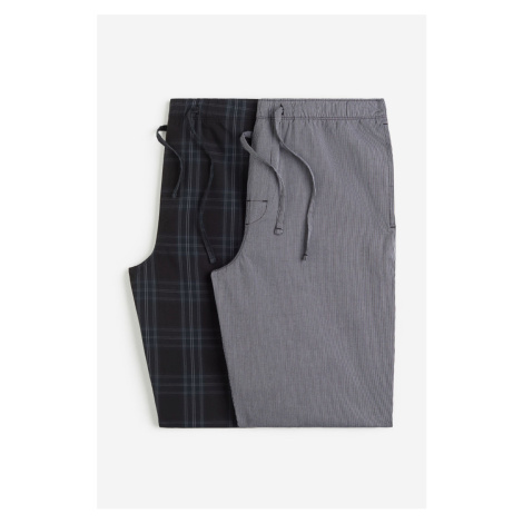 H & M - Pyžamové kalhoty Regular Fit 2 kusy - černá H&M