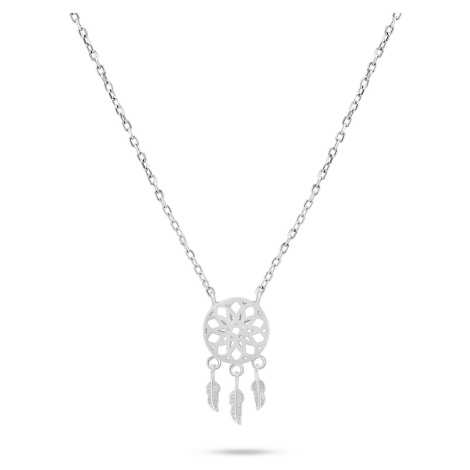 Brilio Silver Módní stříbrný náhrdelník Lapač snů NCL90W