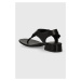 Kožené sandály MICHAEL Michael Kors Robyn dámské, černá barva, na platformě, 40S4RBFS1L