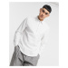 ASOS DESIGN regular fit linen shirt with half zip in white