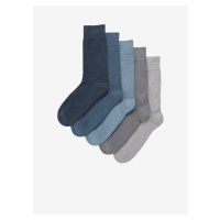 Sada pěti párů pánských ponožek s technologií Cool & Fresh™ v modré a šedé barvě Marks & Spencer
