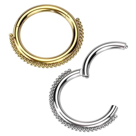 Piercing z chirurgické oceli - kroužek s kuličkovým vlascem, 8 mm - Barva: Zlatá Šperky eshop
