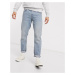 ASOS DESIGN tapered jeans with dusty tint-Blue