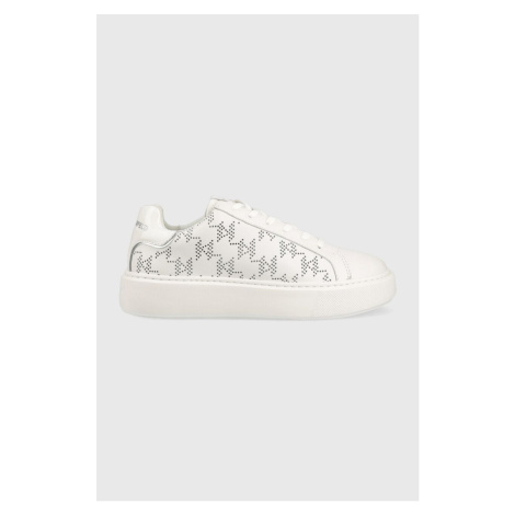 Kožené sneakers boty Karl Lagerfeld Maxi Kup bílá barva