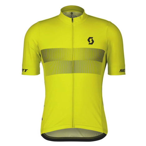 SCOTT Cyklistický dres s krátkým rukávem - RC TEAM 10 SS - černá/žlutá