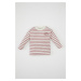 DEFACTO Baby Girl Crew Neck Striped Printed Combed Cotton Long Sleeve T-Shirt