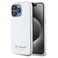 Grained PU Hotel RSG Zadní Kryt pro iPhone 15 Pro Grey Karl Lagerfeld