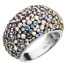 Evolution Group Stříbrný prsten s krystaly Swarovski mix barev měsíční 35028.3 moonlight