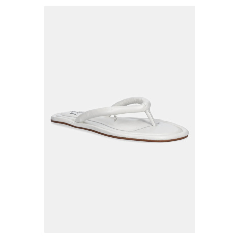 Kožené žabky Naked Wolfe Grenada dámské, bílá barva, na plochém podpatku, Grenada White Leather