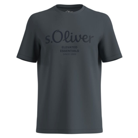 s.Oliver LOGO T-NOOS Pánské tričko, tmavě šedá, velikost