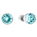 Stříbrné náušnice pecka se Swarovski krystaly modré kulaté 31113.3 light turquoise