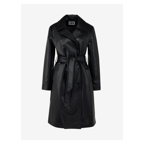 Černý dámský koženkový kabát JDY Vicos - Dámské