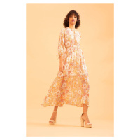 DEFACTO A Cut Long Sleeve Floral Print Maxi Dress
