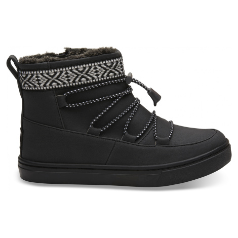 ALPINE-Black Synthetic Suede YOUTH