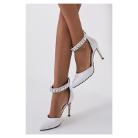 Mio Gusto Rosalie White Color Women's Evening Dress Heeled Shoes