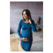 Těhotenské a kojící šaty žebrované Tummy milk & love tyrkysová