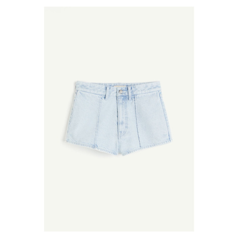 H & M - Džínové mini šortky's předními puky - modrá H&M
