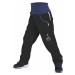 Dětské softshellové kalhoty UNUO s fleecem Černé + reflexní obrázek Evžen (Softshell kids trouse