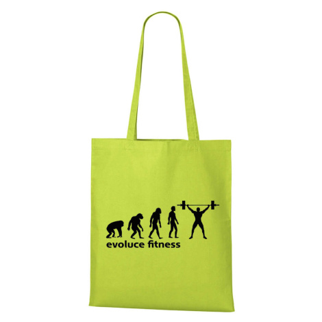 DOBRÝ TRIKO Bavlněná taška s potiskem Evoluce fitness Barva: Limetková