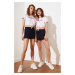 Trendyol Navy Blue Petite Lace-Up Shorts & Bermuda