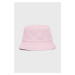 Dětská oboustranná čepice Guess růžová barva, bavlněný