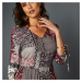 Blancheporte Dlouhé šaty v patchwork designu růžové dřevo/šedá