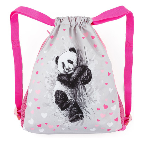 Bagmaster SÁČEK BETA 22 B školní na přezůvky / tělocvik - panda růžová 1,5 l 220328