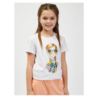 Bílé holčičí tričko s potiskem SAM73 Mora