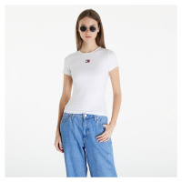 Tommy Jeans Slim Badge Rib Short Sleeve Tee White